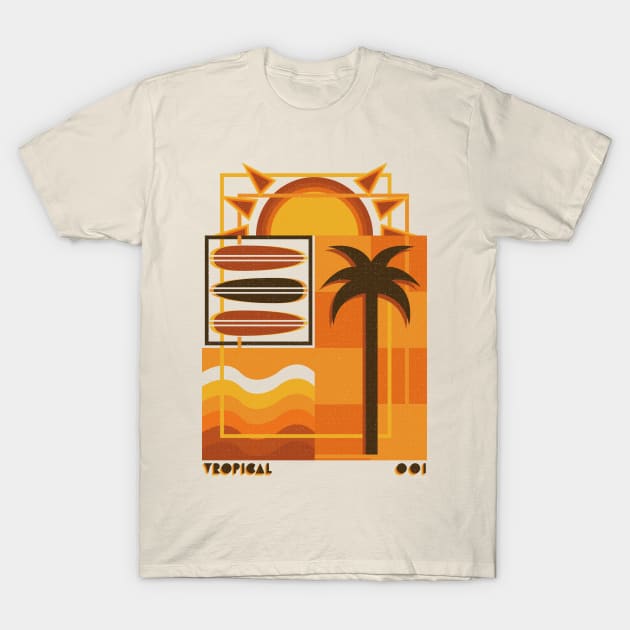 Tropical Modern Retro T-Shirt by JDP Designs